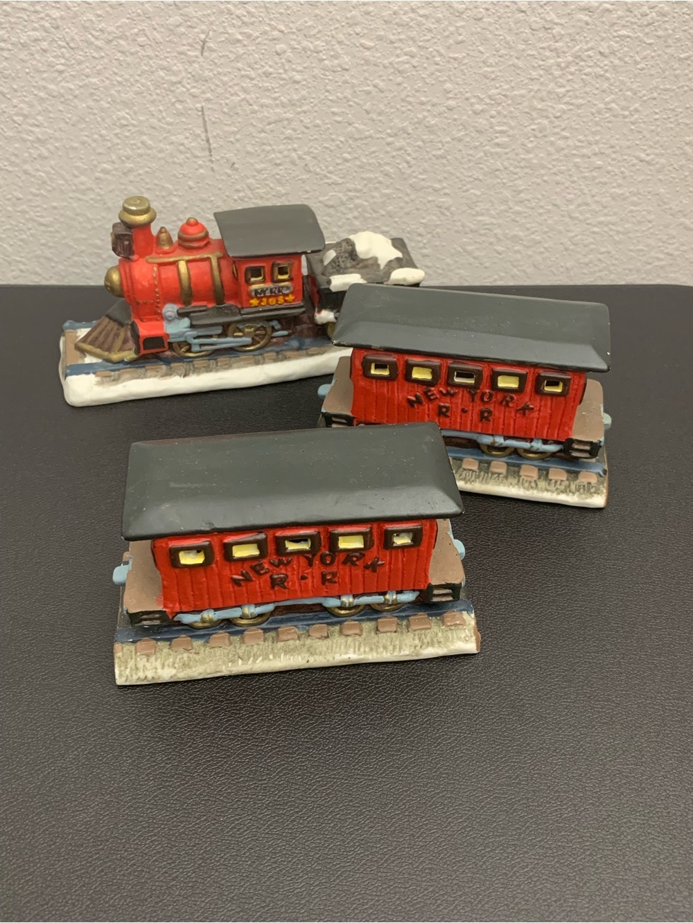 Vintage hand painted ceramic Train Set